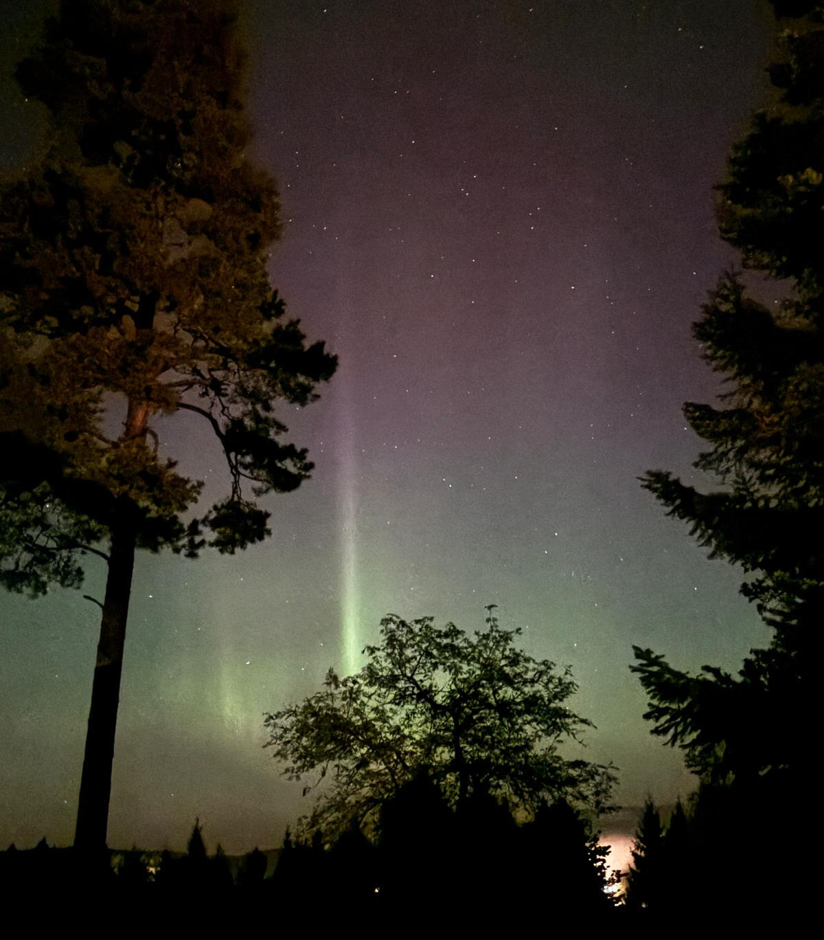 Night time lights in Åsensbruk, Dalsland.